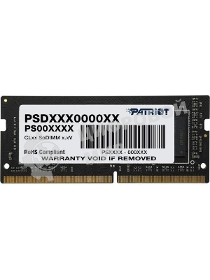 Оперативная память Patriot Signature, DDR4, 32GB (1x32 GB), 3200 MHz, CL22, SO-DIMM
