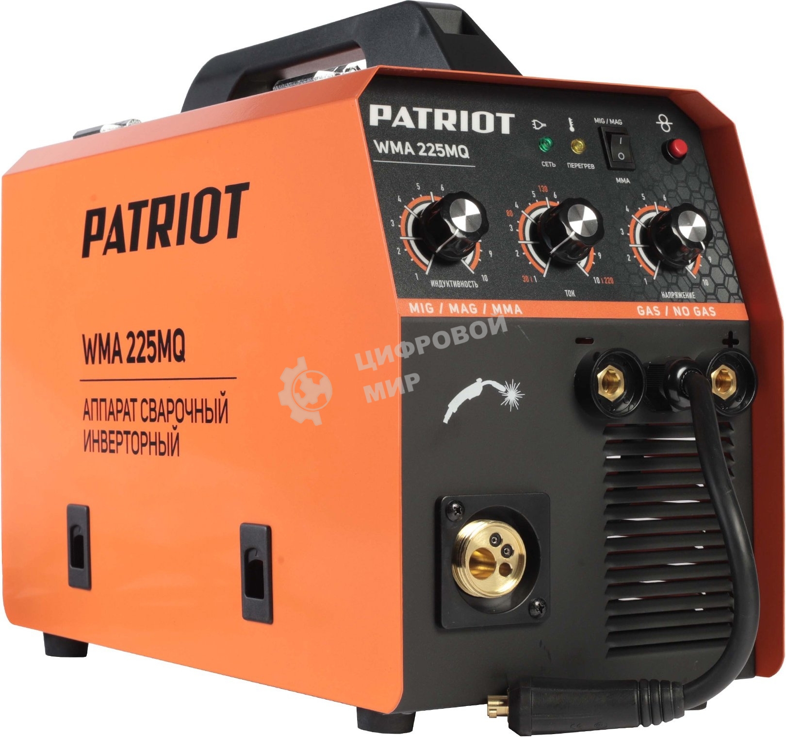 Сварочный аппарат PATRIOT WMA 225MQ (605301755) инверторный mig/mag/mma стальной и флюс. провлокой