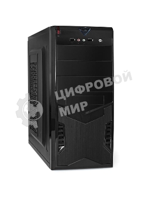 Компьютерный корпус Miditower ExeGate CP-601 Black, ATX, (без БП), 2хUSB, Audio