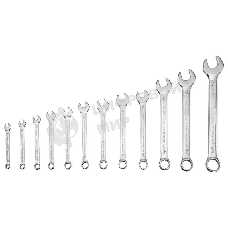 Набор комбинированных ключей Gross 15149 (6-22 мм) 12 шт CrV холодный штамп