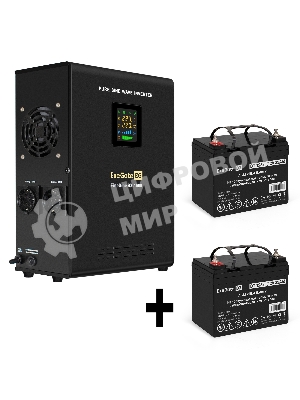Комплект Источник бесперебойного питания EX295998RUS + батарея 33Aч EX282974RUS 2шт (инвертор, синус, для котла, настенный) ExeGate FineSine SX-1500.LCD.AVR.2SH <1500VA/1050W, чистая синусоида, цветной LCD-дисплей, AVR, 2*Schuko, линейно-интерактивный, крепление настенное/универсальное, черный> + батарея ExeGate DT 1233 (12В, 33А·ч) 2шт