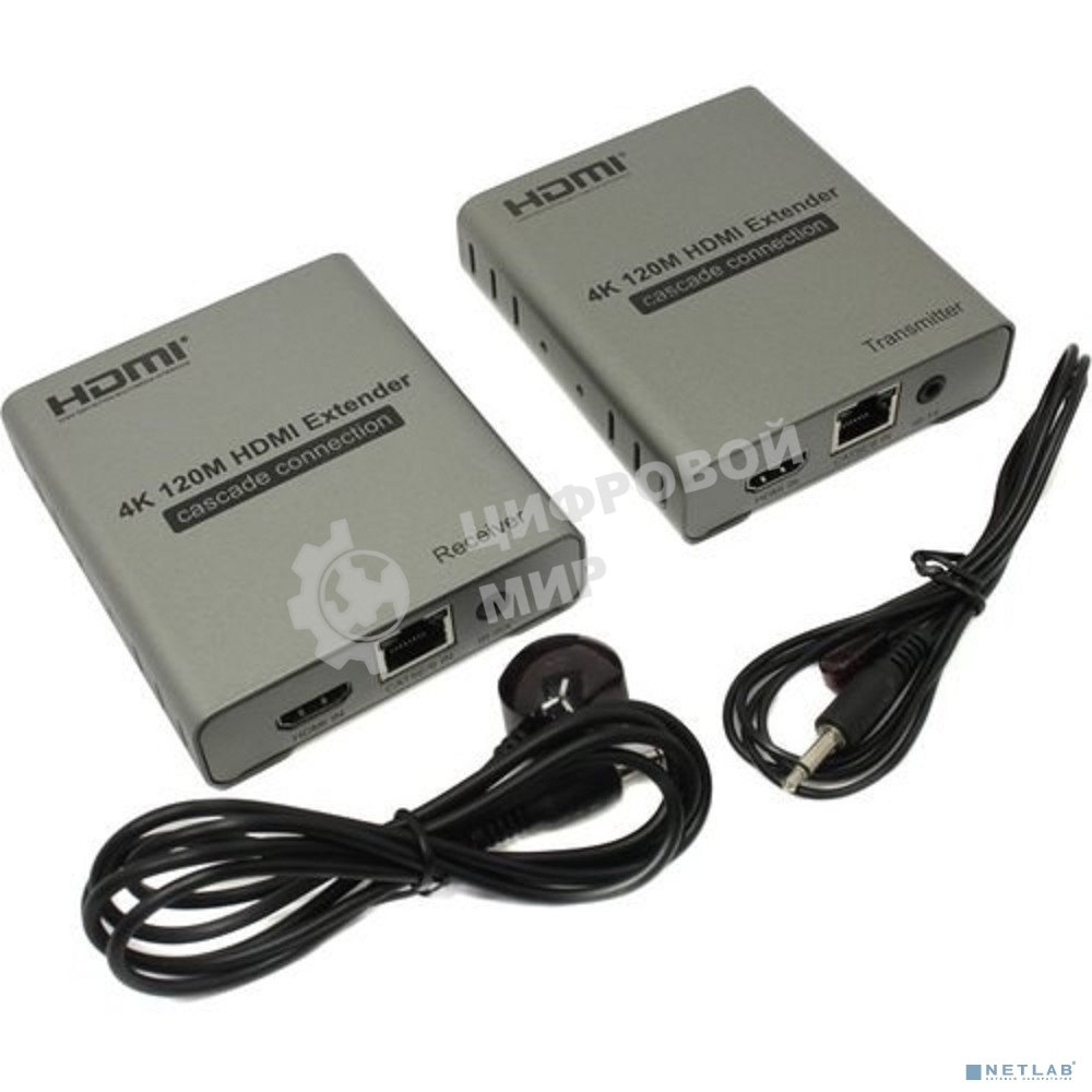 Активный удлинитель ORIENT VE048, HDMI 4K extender (Tx+Rx), до 120 м по одной витой паре, HDMI 1.4b, 4K@30Hz/ 1080p@60Hz/3D, HDCP, передача ИК сигнала управления (датчики IR-TX/Rx в комплекте) (30932)