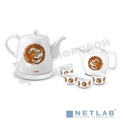 Набор чайный Mystery MEK-1624 1.2л, белый, 1500 Вт, (корпус: керамика)