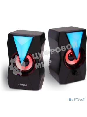 Акустическая система MICROLAB B22 черный 6 Вт RMS, Распределение мощности 3 Вт x2, Гармонические искажения: < 0,5% (1 Вт 1 кГц), Частотная характеристика: 120 Гц - 20 кГц, Соотношение сигнал/шум: > 65 дБ