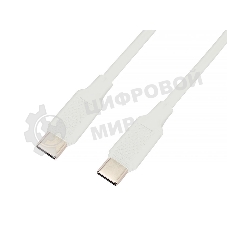 Кабель USB2.0 Cablexpert CC-USB2-CMCM-60-1M-W, Type-C/Type-C, 3А, 60Вт, PD/QC3.0, медь, 1м, белый, пакет