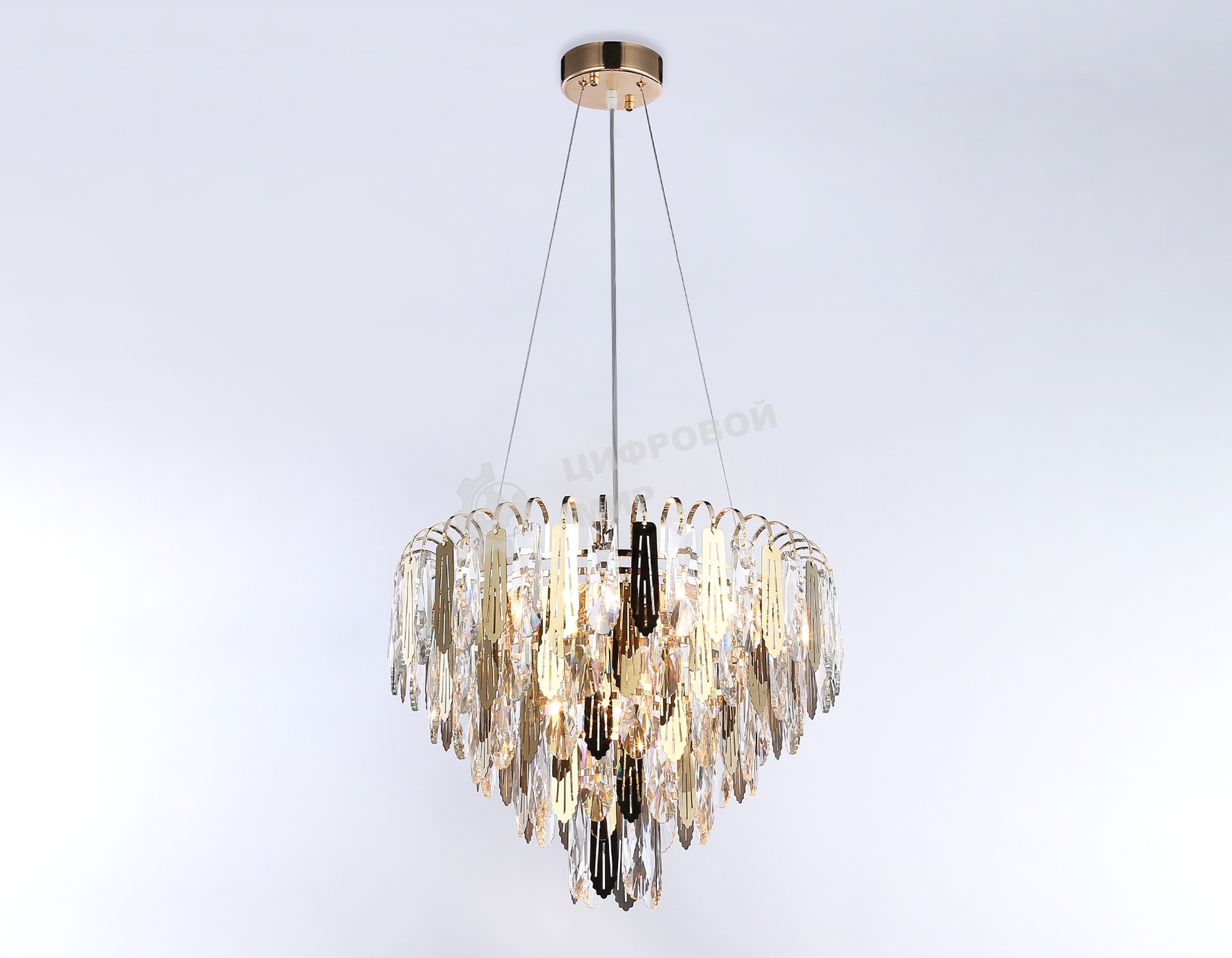 Светильник Ambrella light TR5256/8 SGD/CL золото/прозрачный E27*8 max 40W D500*350