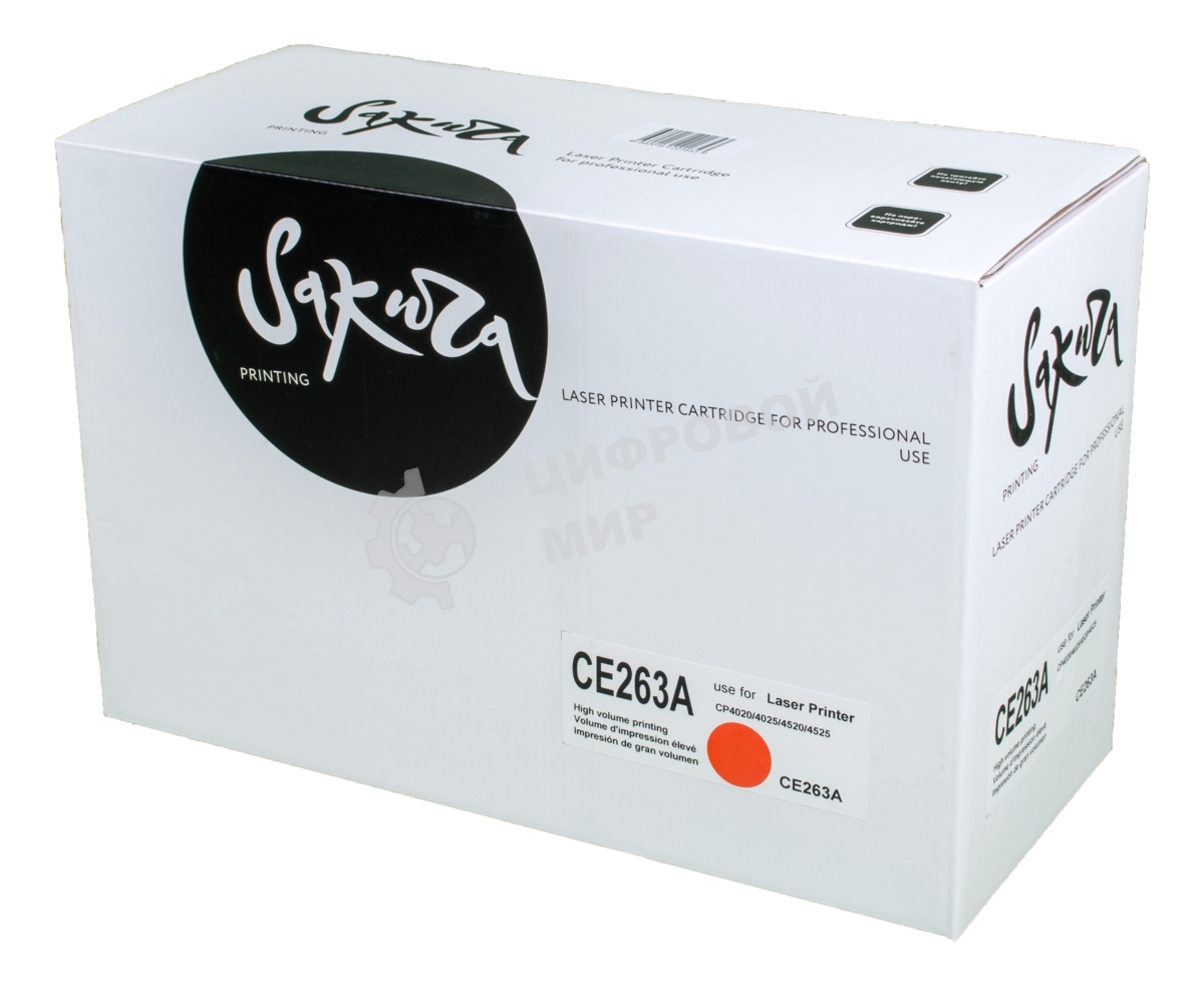 Картридж лазерный Sakura CE263A для HP Color LaserJet CP4020/4025/4520/4525, пурпурный, 11000 к.