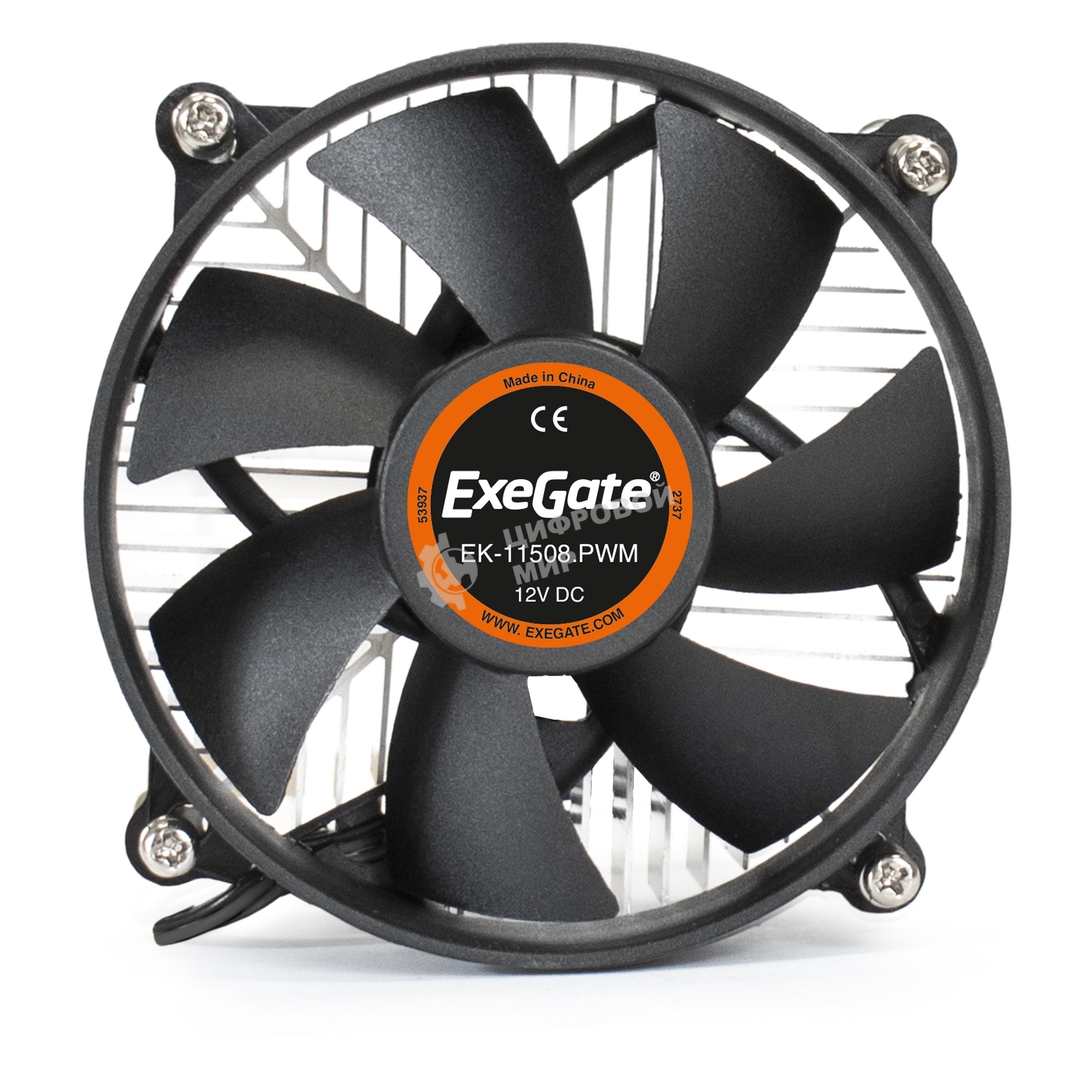 Кулер для процессора ExeGate EK-11508.PWM серебристый/черный, 90 мм, алюминий, 2600 об/мин, 23.5 дБ, 4 pin, 75 Вт, 60 мм
