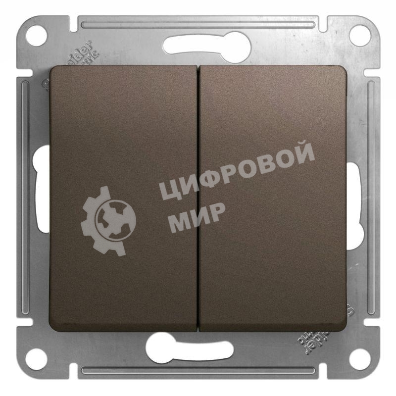 Механизм выключателя 2-кл. СП GLOSSA 10А IP20 10AX шоколад SchE GSL000851