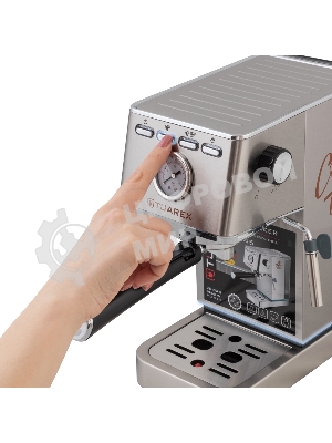 Кофеварка рожковая электрическаяTuarex TK-1245, объем-1.4л, материал- нержавеющая сталь, мощность:1450 Вт, давление пара 20 бар, 2 шт/уп