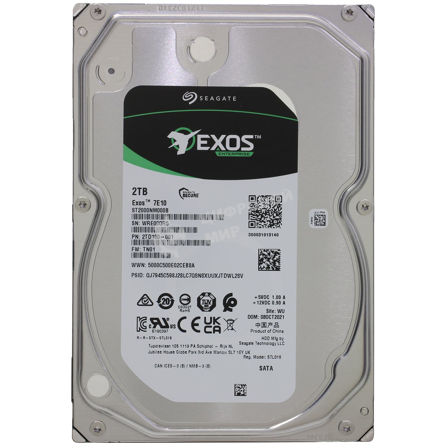 Жесткий диск HDD Seagate Exos 7E10 2Tb 7200rpm SATA 256Mb 3.5