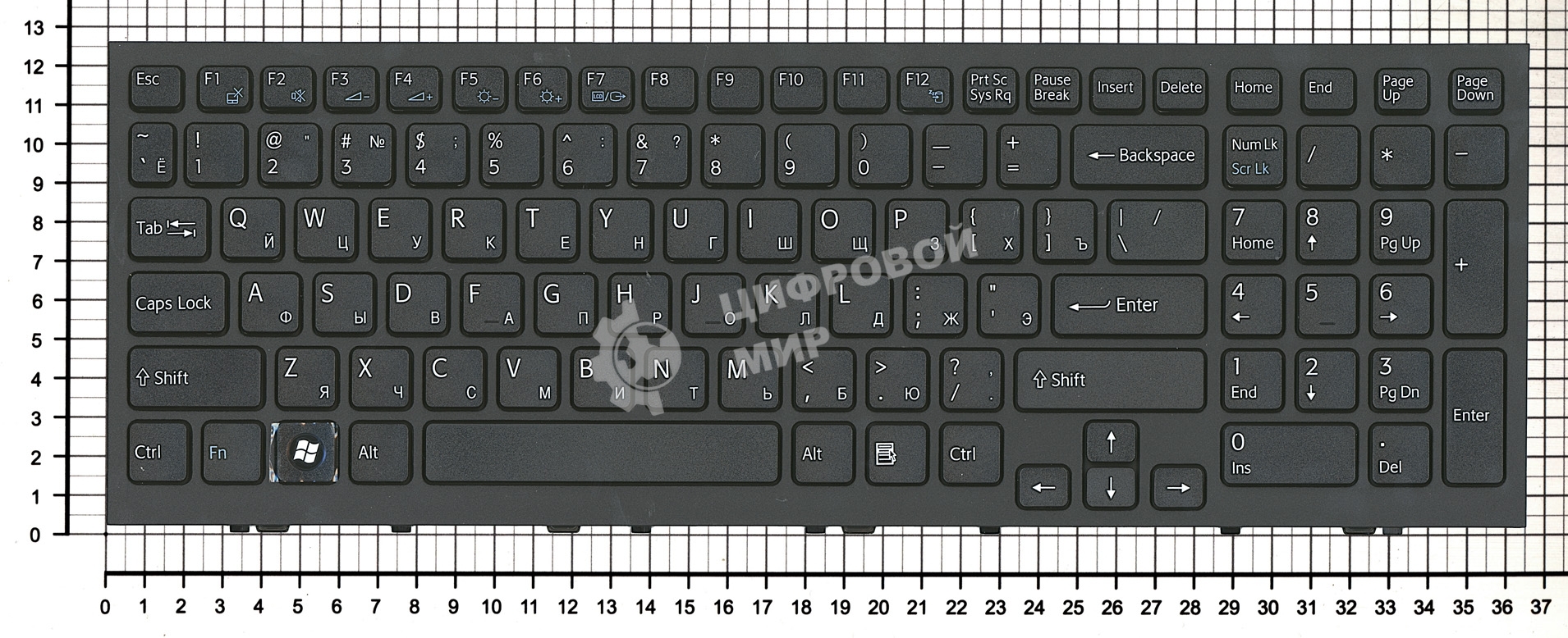 Клавиатура для ноутбука Sony Vaio VPC-EH VPCEH черная с черной рамкой