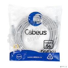 Шнур коммутационный Cabeus, Cat.5e, неэкр., U/UTP, RJ45/RJ45, LSZH, AWG24 15м, серый