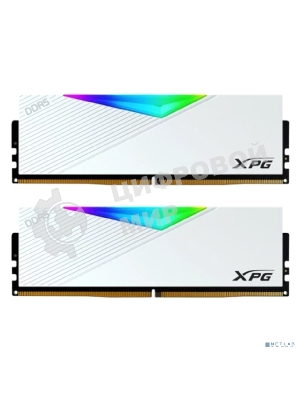 Оперативная память XPG Lancer, DDR5, 32Gb (2x16Gb), 6000MHz, CL30, DIMM, с радиаторами, RGB, белый