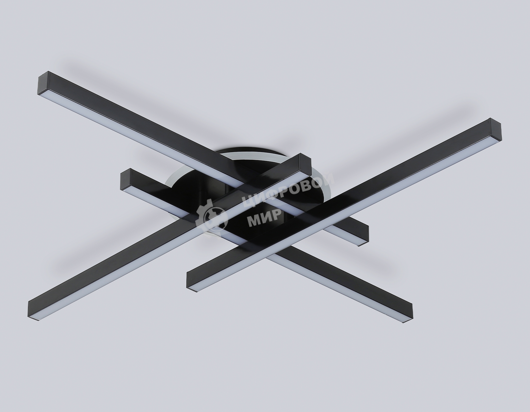 Потолочный светодиодный светильник Ambrella light FL6282 BK черный 58W 3000K-6400K 700*700*85 (ПДУ ИК)