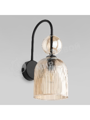 Настенный светильник с плафоном из фактурного стекла 11140 Sophia Cognac