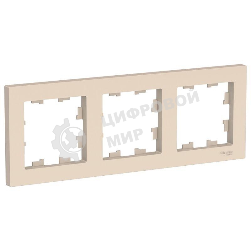 Рамка 3-постовая Schneider-electric AtlasDesign, универсальная, бежевый