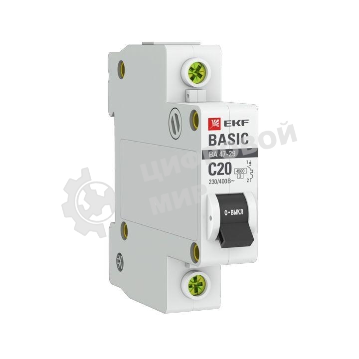 Выключатель автоматический EKF mcb4729-1-20C 1P 20А (C) 4,5кА ВА 47-29 EKF Basic