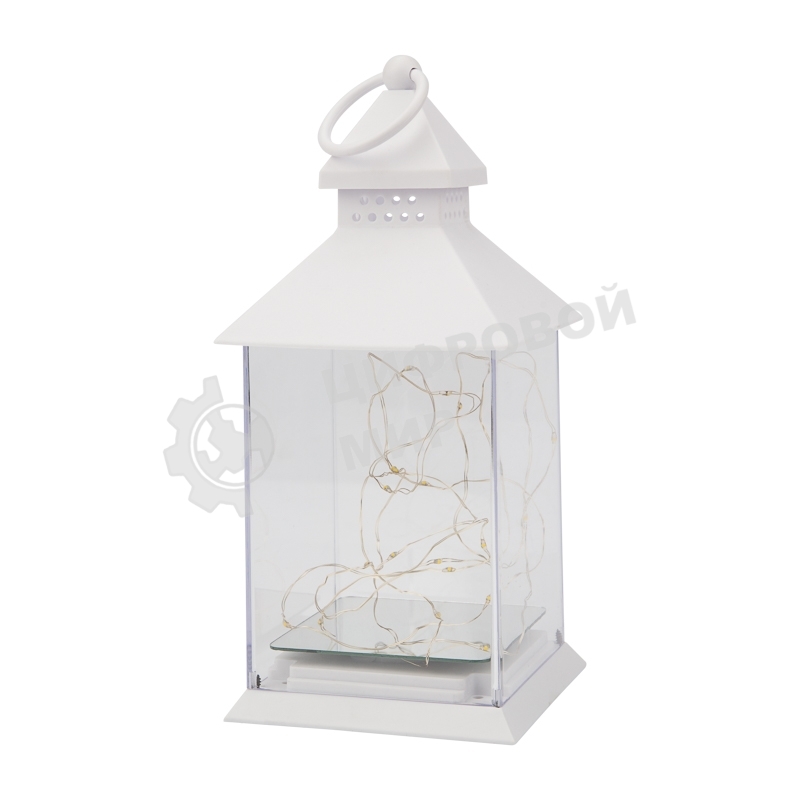 Декоративный фонарь Neon-night с росой, белый корпус, размер 10,7х10,7х23,5 см, цвет теплый белый