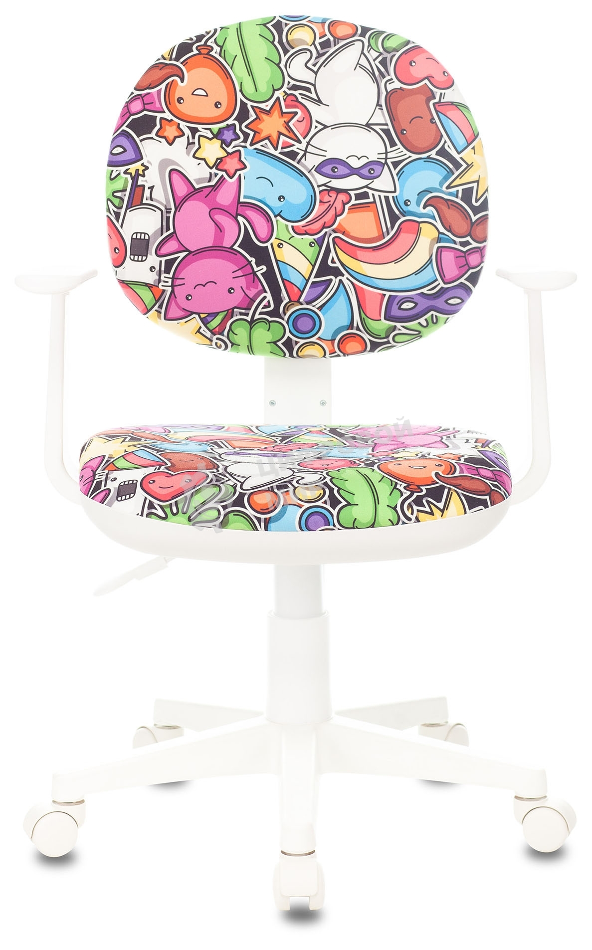 Кресло детское Бюрократ CH-W356AXSN мультиколор маскарад, крестовина пластик, пластик белый