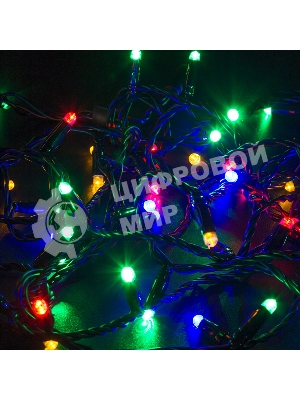 Гирлянда Neon-Night Нить 10м, свечение с динамикой, черный ПВХ, 230В, RGB