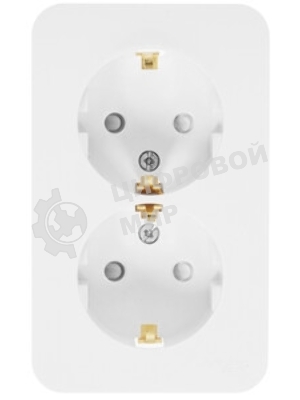 Розетка 2-ая с/з со шторками, 16А, 250 В SE Blanca наруж Бел