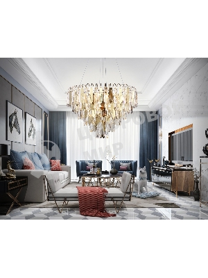Светильник Ambrella light TR5258/11 SGD/CL золото/прозрачный E27*11 max 40W D600*400
