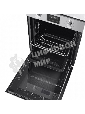 Шкаф духовой электрический Maunfeld EOEM516S, встраиваемый, 51л, дверца с 2 стеклами, нержавеющая сталь