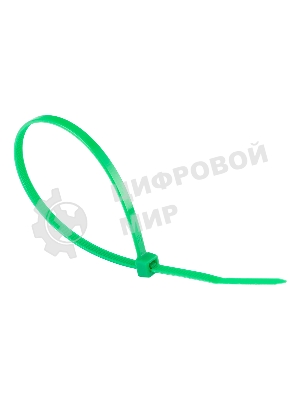 Хомуты Сибртех 200 х 3,6 мм, пластиковые, зеленые, 100 шт.