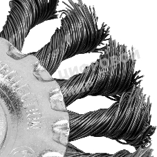 Щетка для УШМ Сибртех 100 мм, посадка 22,2 мм, Плоская, крученая проволока 0,5 мм