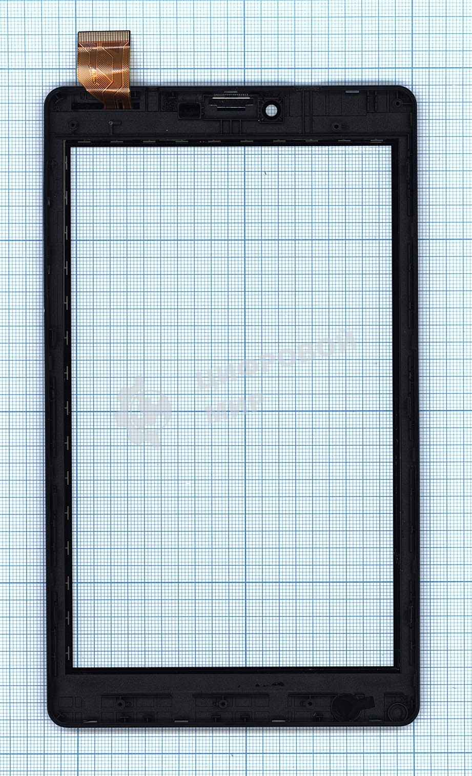 Сенсорное стекло (тачскрин) для Irbis TZ732, черное с рамкой