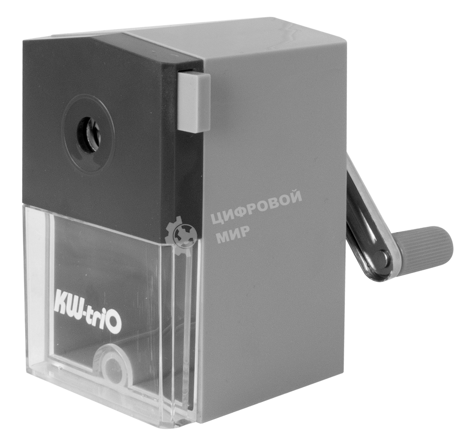 Точилка для карандашей механическая Kw-Trio 305Agr, 1 отверстие, 8мм пластик, серый