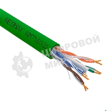Кабель NEOMAX NM716021 U/UTP cat.6 4x2x0.57, 23 AWG, Медь, внутренний, PVCLS нг(А)-LSLTx, 305м, зеленый; Fluke Tested