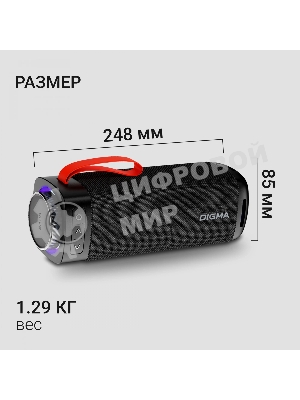 Портативная колонка Digma D-PS1522 черный 60W 2.0 BT 10м 3000mAh