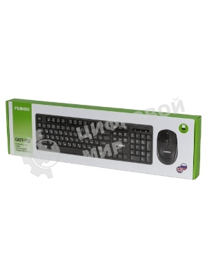 Комплект клавиатура+мышь Fusion GKIT-752 беспроводной, USB, 1000 DPI, чёрный