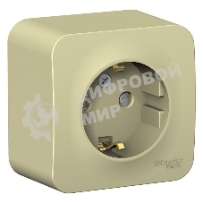 Розетка ОП Blanca 16А 250В защ. шторки с заземл. изол. пласт. беж. SchE BLNRA011117