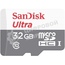 Флеш карта microSD 32GB SanDisk microSDHC Class 10 Ultra (SD адаптер) UHS-I 100MB/s