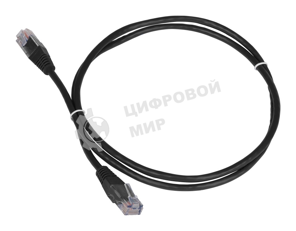 Патч-корд Lanmaster TWT UTP кат.5e, с заливными колпачками, 0.3 м, черный