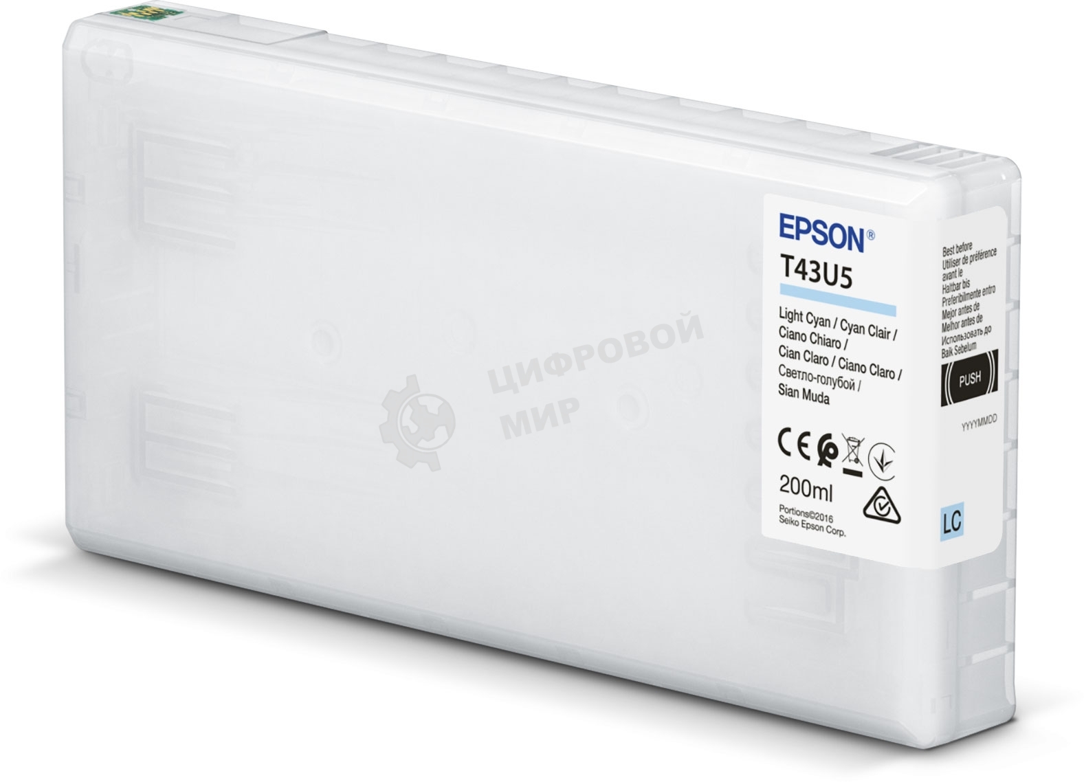 Картридж струйный Epson T43U (C13T43U540) светло-голубой (200 мл) для SureLab SL-D800