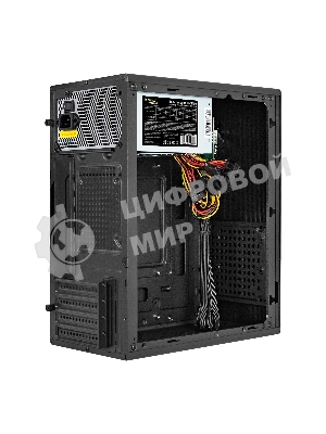 Компьютерный корпус Minitower ExeGate BAA-308M-UNS400 (mATX, БП UNS400 с вент. 12см, 2*USB, HD Audio, черный)