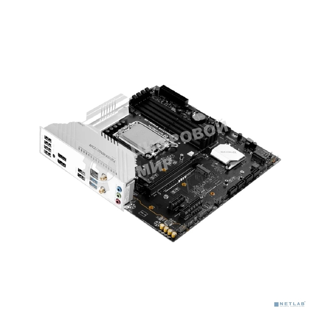 Материнская плата MAXSUN MS-Terminator B760M D5 WIFI 6E, LGA1700, Intel B760, 4xDDR5, 4xSATA, 3xM.2, 1xPCIe 5.0 x16, 1xPCIe 4.0 x4, 1xPCIe 3.0 x1, 1xHDMI, 1xDP, 1x2.5Gb LAN, Wi-Fi 6E, Bluetooth 5.3, 2xUSB-A 10Gbps, 6xUSB-A 2.0, 3x3.5 мм, 5.1, mATX