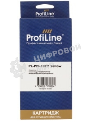 Картридж струйный ProfiLine PL-PFI-107Y для принтеров Canon IPF670/IPF680/IPF685/IPF770/IPF780/IPF785 с чернилами Yellow