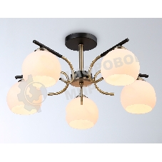 Светильник Ambrella light TR303312/5 BK/SB/FR черный/бронза/белый матовый E27*5 max 60W D560*250