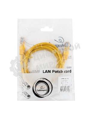 Патч-корд UTP Cablexpert cat.5e, 1.5м, литой, многожильный, желтый