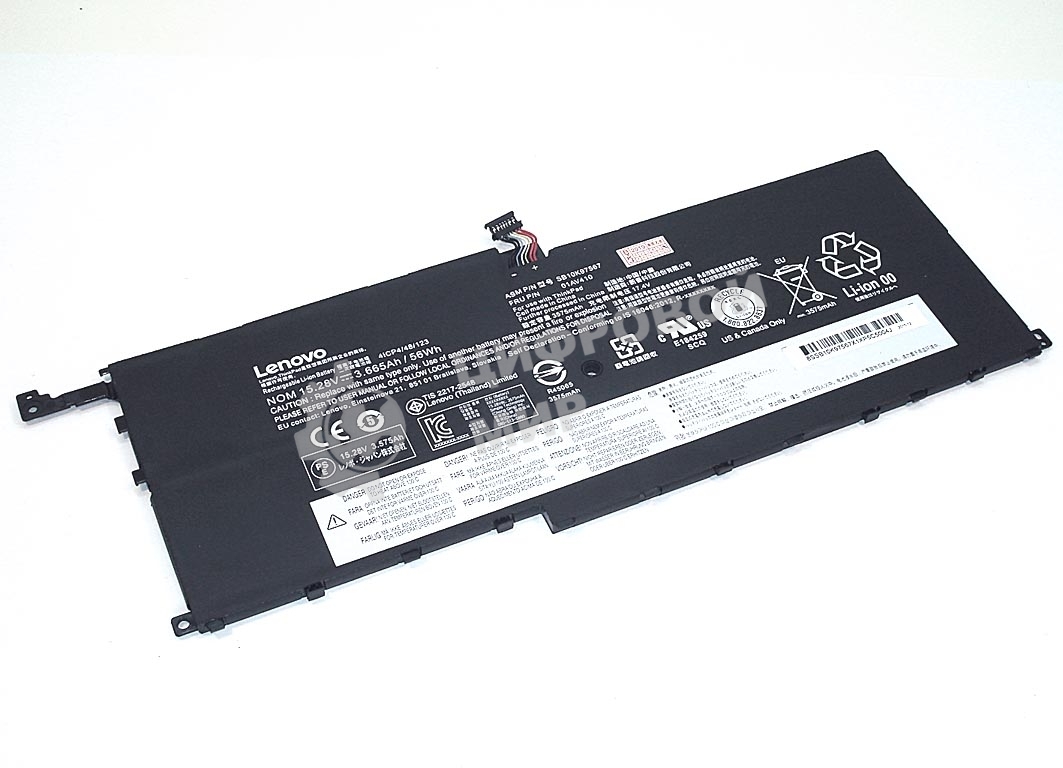 Аккумуляторная батарея для ноутбука Lenovo ThinkPad X1 Carbon 2016 (00HW028) 15.2V 52Wh