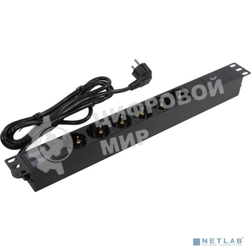 Блок розеток горизонтальный ExeGate ServerPro PDU-19H603 Al-6S-EU2.5, 19