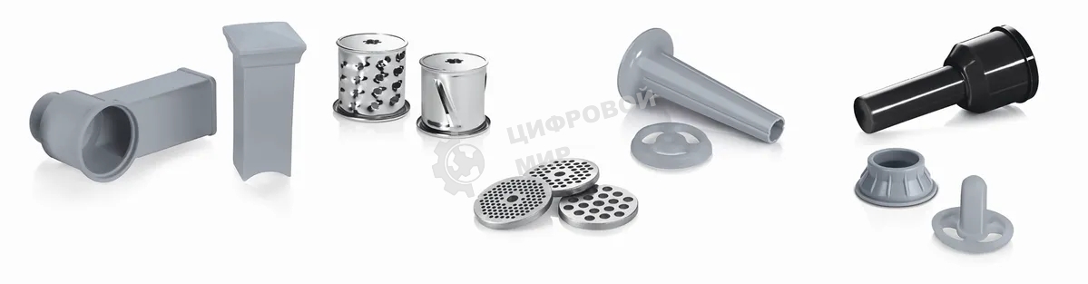 Мясорубка электрическая Bosch MFW67440 черный, 2000 Вт, 3.5 кг/мин, реверс, защита от перегрузки, насадки - 7