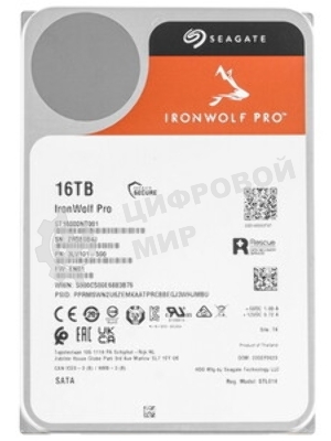 Жесткий диск Seagate SATA-III 16Tb ST16000NT001 NAS Ironwolf Pro 512E (7200rpm) 256Mb 3.5