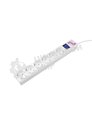 Ф-удлинитель, PC 10м 6р, бел. 16А, (3*1,5) SPG6-16-10M