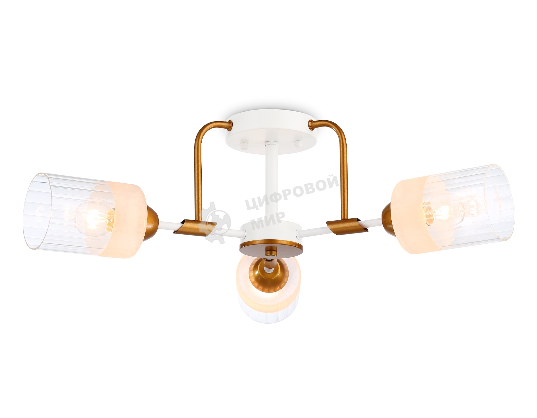 Светильник Ambrella light TR303321/3 WH/GD/CL/FR белый/золото/прозрачный/белый матовый E27*3 max 60W D620*210